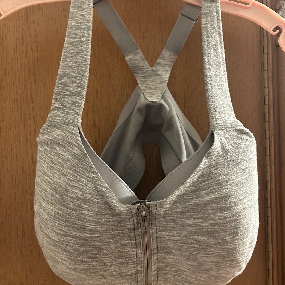 Victoria's Secret Gray Sports Bra Moisture-Wicking Front Zip